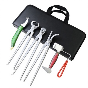 Professional Horse Farrier Shoeing Tool Kit with Case Hoof Nipper <b>Nail</b> <b>Cutter</b> Puller Cleaning Pick Trimming Knife Equestrian Set - Product Image 1