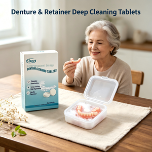 Tabletas <span class=keywords><strong>de</strong></span> <span class=keywords><strong>Limpieza</strong></span> Universal para Dentaduras Postizas, Seguras para Dispositivos Dentales <span class=keywords><strong>de</strong></span> Acrílico y Metal, <span class=keywords><strong>Limpieza</strong></span> Profunda <span class=keywords><strong>de</strong></span> Dientes Postizos y Alineadores Transparentes, Uso Diario en el Hogar - Product Image 1