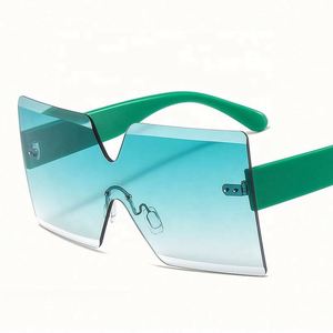 Gafas de Sol Cuadradas Extra Grandes sin Montura para Mujer, Protección UV400, Estilo Moderno, Venta al por Mayor, 2021 - Product Image 4