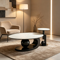 Table basse rectangulaire en marbre de luxe nordique, personnalisable, table de salon design pour salon, hôtel, petit appartement