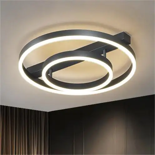 Modern geometrik kare yatak odası tavan ışık atmosferik oturma odası showroom alüminyum yuvarlak indor LED tavan lambası