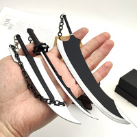 Nouveau porte-clés de luxe mini en métal, motif personnage de dessin animé Bleach, en forme de couteau, épée ou arme, pour auto-défense féminine