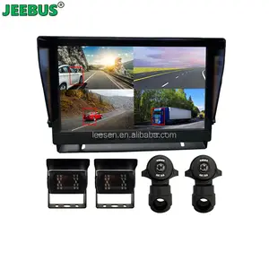 JEEBUS 12V To 32V AHD 10.1inch 4CH BSD Car DVR Monitor IPS Screen Buit-in AI Recognize Detection Blind Spot People Bus Truck