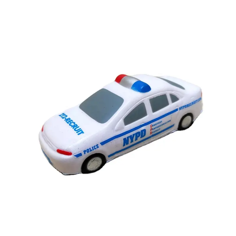 2020 Hottest Foam Toy Custom Logo Printed Police Car Stress Ball Pu Foam Stress Car
