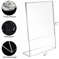 Cadres photo en acrylique en forme de L, support de présentation de bureau transparent, étanche, réglable, facile à insérer, porte-panneau pour