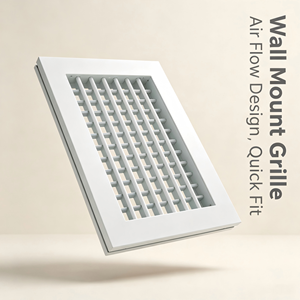 Grille rectangulaire en aluminium pour installation murale, design minimaliste, installation facile - Product Image 4