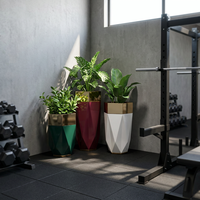 Décoration de salle de sport, grands pots et jardinières pour arbres, pots à plantes argentés pour la décoration du salon