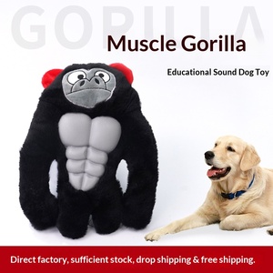 Jouet à mâcher pour chien en forme d'animal en peluche, design gorille amusant, en TPR, interactif et couineur pour les jeux de la force - Product Image 2
