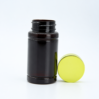 Flacon vide en PET de 100 ml avec bouchon en aluminium doré – Contenant de luxe pour capsules et compléments alimentaires, idéal pour l'emballage de produits de santé