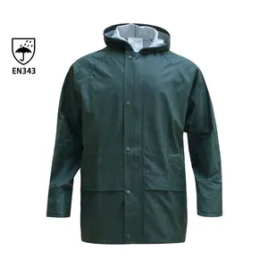 Rainwear Men Custom EN343 Rainwear Waterproof Rainsuit Men PU Clothing Pvc Rain Coat