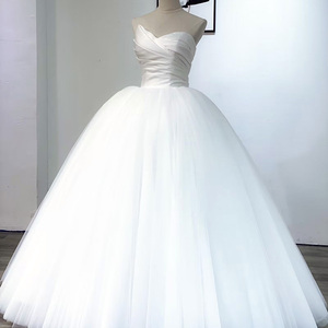 French Satin <b>Bra</b> Wedding Dress New Bride Wedding Simple Retro High Grade Gentle Style Dresses WM47 - Product Image 2