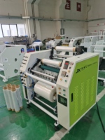 Machine de découpe et de rembobinage semi-automatique pour film étirable PE PVC