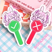 Panneau de signalisation personnalisé double face avec ventilateur portable, accessoire créatif Oui/Non pour événements d'anime, marchandises, cadeau pour fans d'idols