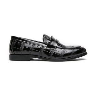 Chaussures habillées pour hommes, style britannique, bout pointu, brillantes, à lacets, en cuir véritable, chaussures habillées formelles, doublure en cuir de vache - Product Image 3