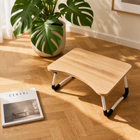 Table de lit pliante portable multifonctionnelle en bois pour petit-déjeuner, avec support pour tablette et ordinateur portable