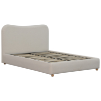 Cama Nube Tapizada Blanca Contemporánea Tamaño Queen para Muebles de Hotel y Villa