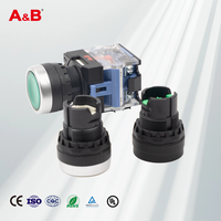 Interrupteur à bouton-poussoir rouge A&B LA38-11 22 mm 1NO1NC 10A 660V à contact momentané, certifié CE RoHS ISO pour usage industriel