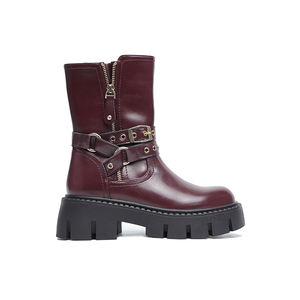 Botas Estilo Británico Vintage Melard Marrón y Negro para Mujer, Botines con Plataforma y Tacón Alto - Product Image 5