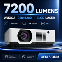 Projecteur laser 3LCD WUXGA 7200 lumens avec déplacement de l'objectif pour projets AV professionnels