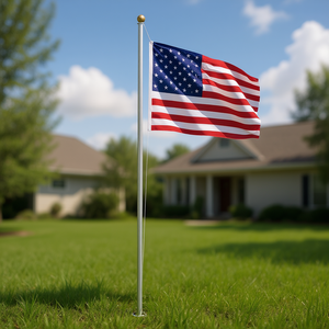 ธงชาติสหรัฐอเมริกาพร้อมเสาอะลูมิเนียมขนาด 20.3 นิ้ว ทนทาน ใช้งานได้ดี ทำจากผ้ารูปทรงสี่เหลี่ยม - Product Image 2