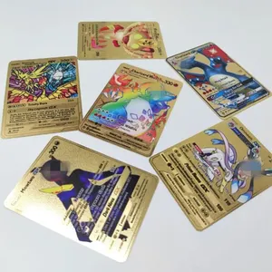 Charizard, Blastoise, Venusaur, jogo de cartas de ouro, metal, Poke Mon, 1a edição, novo jogo de cartas colecionáveis