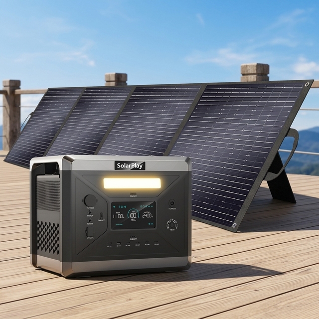 2400W Solar Generator Kit 400W 6-Fold Solar Panel 2160Wh Portable Power Station Pure Sine Wave MPPT Car Compatible Outdoor Use
