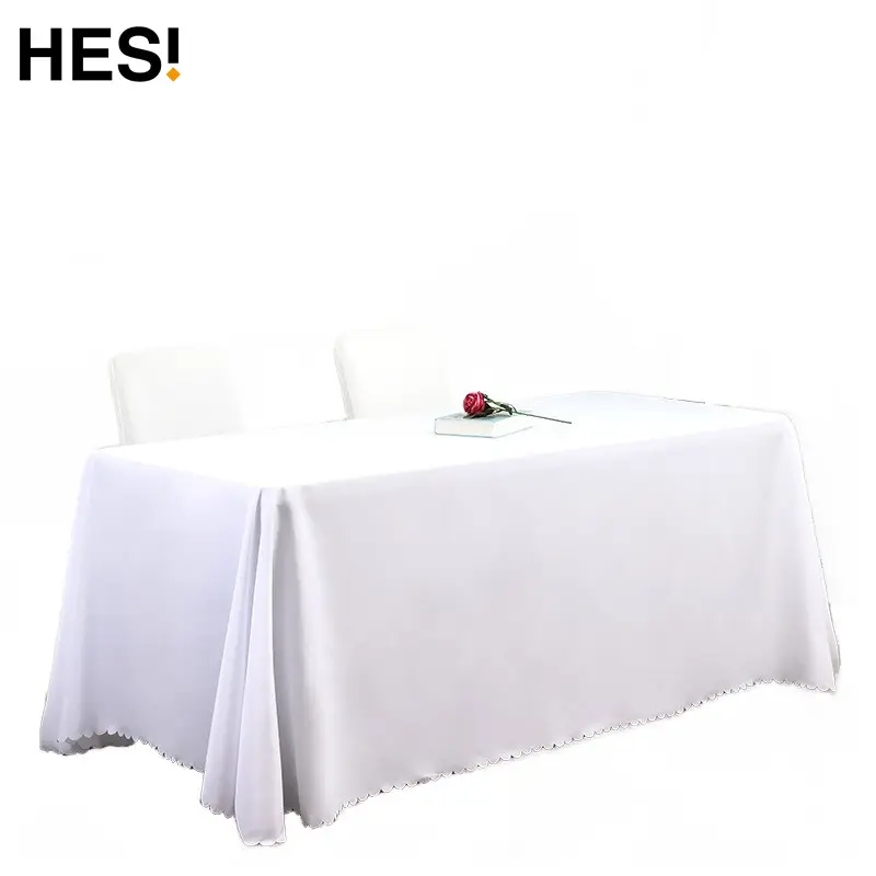 White Spandex Rectangle Long Tablecloth Dining Picnic Table Covers Wedding Decoration