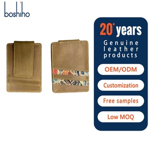 Clip para Billetes Delgado y Portátil de Cuero Crazy Horse Vintage con Bloqueo RFID, Diseño de Hilo, Unisex - Product Image 2