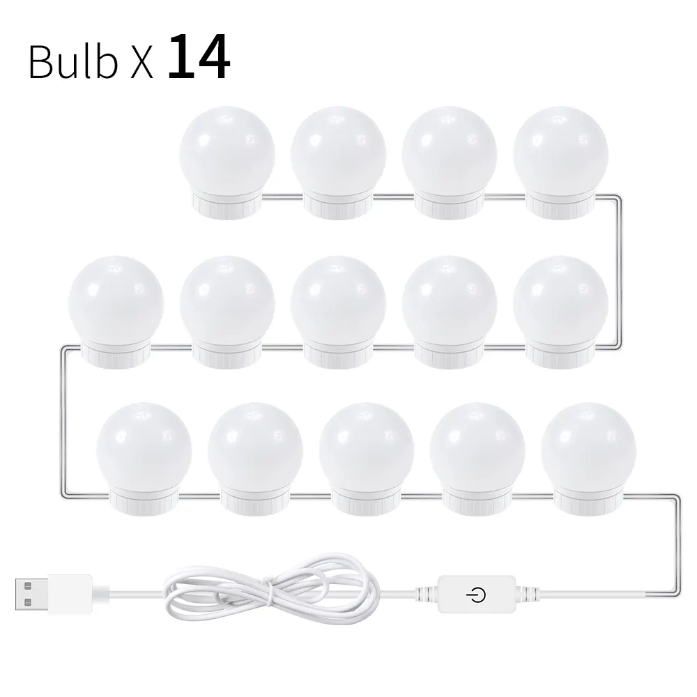 14pcs Led 전구 램프 스마트 Led 전구 Usb 빛 메이크업 테이블 거울 조명 전구