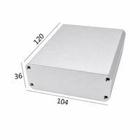 Boîtier de contrôle en aluminium extrudé 104*36*120mm, finition argent brossé, avec coins biseautés, IP54, pour électronique d'instruments
