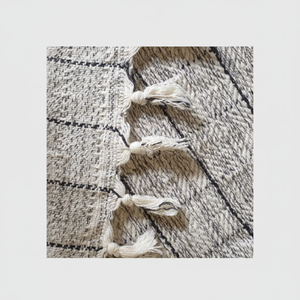 Blanco Negro Checkered Melange 100 por ciento Funda de cama de algodón natural Pike 200x320 cm x 79 126 pulgadas - Product Image 1