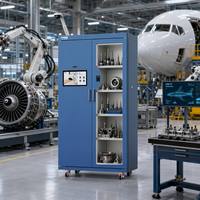 Gabinete RFID de Control de Herramientas FOD de Doble Puerta con Inventario Automatizado para Hangar de Mantenimiento Aeroespacial con Acceso Multibiométrico