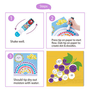 Wasbare Dot Painting Kids Art Tekening Verf Set Handwerk Speelgoed Voor Kind 12 Kleur Marker Pennen Met 30 Pagina 'S Kleurboek - Product Image 6