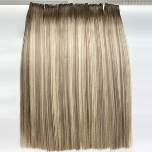 Haiyi, puntas gruesas, marrón chocolate con reflejos rubios claros, <span class=keywords><strong>cabello</strong></span> de trama Remy Genius marrón nogal - Product Image 6