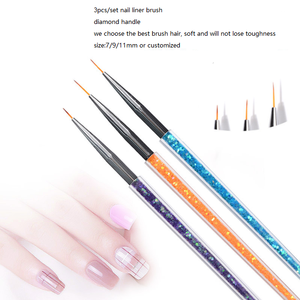 Kit de 3 brosses à ongles en nylon avec logo personnalisé, manche en plastique, pinceau pour effet ombré et outil de nettoyage des ongles, pour salon de manucure - Product Image 6