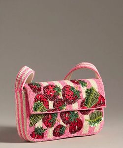 Sac à bandoulière en cuir véritable vintage fait main pour femmes, décoré de perles multicolores, élégant, de qualité supérieure - Product Image 1