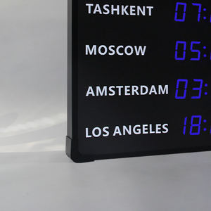 Reloj mundial digital LED <span class=keywords><strong>de</strong></span> precisión CP34 Zonas horarias elegantes con fecha electrónica y nombres <span class=keywords><strong>de</strong></span> zona <span class=keywords><strong>de</strong></span> vinilo - Product Image 6