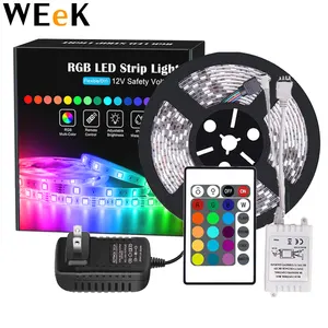 5m LED אורות רצועת RGB 12V בר אור SMD 5050 קלטת עמיד למים עבור מסיבת ניאון חדר קישוט אורות 30 נוריות/M