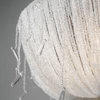 Lustre Européen Décoratif Rond de Luxe en Cristal Méduse avec Chaîne de Perles et Méduse en Cristal pour Villa et Mariage