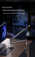 Support de microphone en métal réglable, bras articulé avec support caché pour diffusion en direct et enregistrement, support de microphone à câble