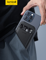 Lamicall STRW01 Cartera Magnética de Cuero PU para Teléfono Móvil con Soporte Ajustable de 360 Grados, Funda Delgada para Tarjetas y Soporte Plegable