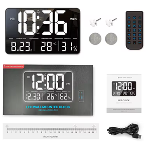 Led Digitale Weergaveklok Met Hoge Helderheid Met Weergave Van Kalender, Temperatuur En Vochtigheid - Product Image 6