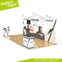 Stand d'exposition en promotion 3x6m (10x20 pieds) en aluminium durable avec tissu tendu pour salons professionnels et événements