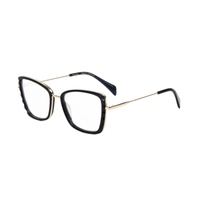 Montura Óptica Metálica Cuadrada Retro, Diseño Moderno con Empalmes, Adorno de Textura Tridimensional, Unisex, Versátil, para Uso Diario