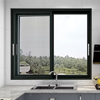 Ventana Corrediza de Aleación de Aluminio Insonorizada con Doble Acristalamiento de Diseño Moderno y Malla de Acero Inoxidable para Uso en Apartamentos
