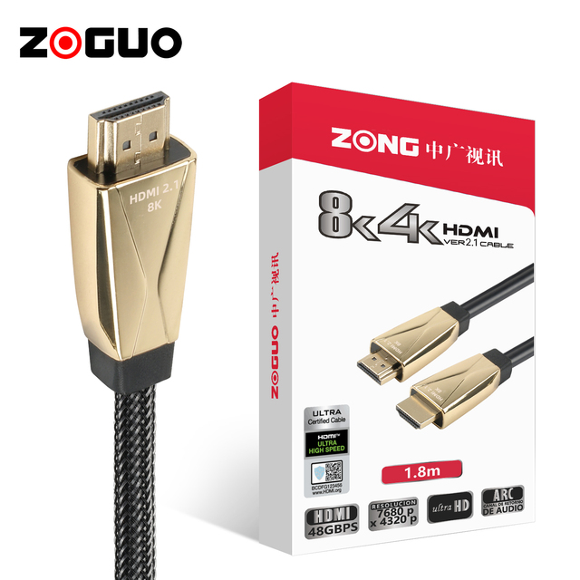 ZOGUO 8K HDMI 2.1 Cable 48Gbps 60Hz Ultra High Speed Video Cable PVC Jacket