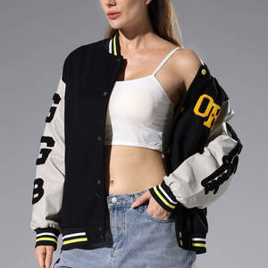 Blouson universitaire imprimé tendance pour femme, coupe oversize, en tissu durable, respirant et à séchage rapide, style streetwear hivernal - Product Image 4