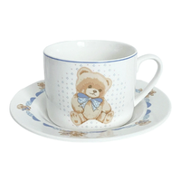 Ours coréen en céramique tasse et soucoupe ensemble mignon Ins Style anglais après-midi thé et café assiette à Dessert