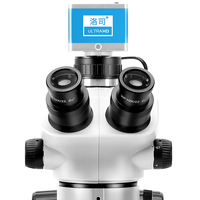Stéréoscope trinoculaire avec caméra M et source lumineuse supérieure et inférieure, grossissement 3-100X pour l'identification des montres