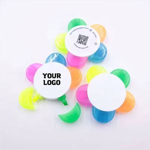 Stylos marqueurs fluorescents 5 couleurs en forme de fleur avec logo personnalisé pour promotion commerciale et publicité - Product Image 1